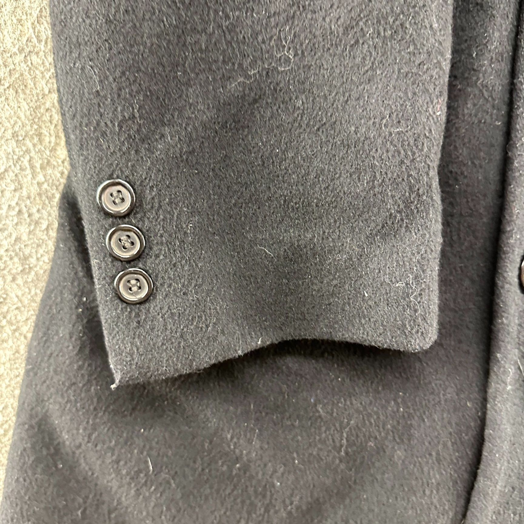 Vintage VINTAGE Nino Cerruti Coat Mens 40L Black Long Cashmere Double Breasted Lined 90s Size US XXS / EU 40 - 4 Thumbnail