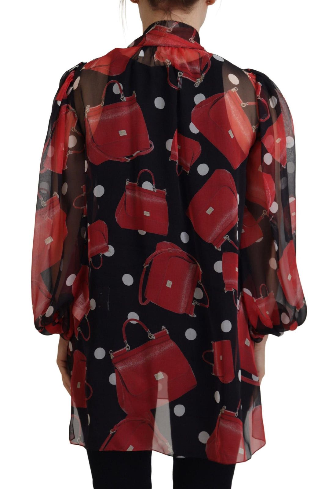 Dolce & Gabbana o1y0925 Silk Bow Blouse in Multicolor Size XS / US 0-2 / IT 36-38 - 4 Thumbnail