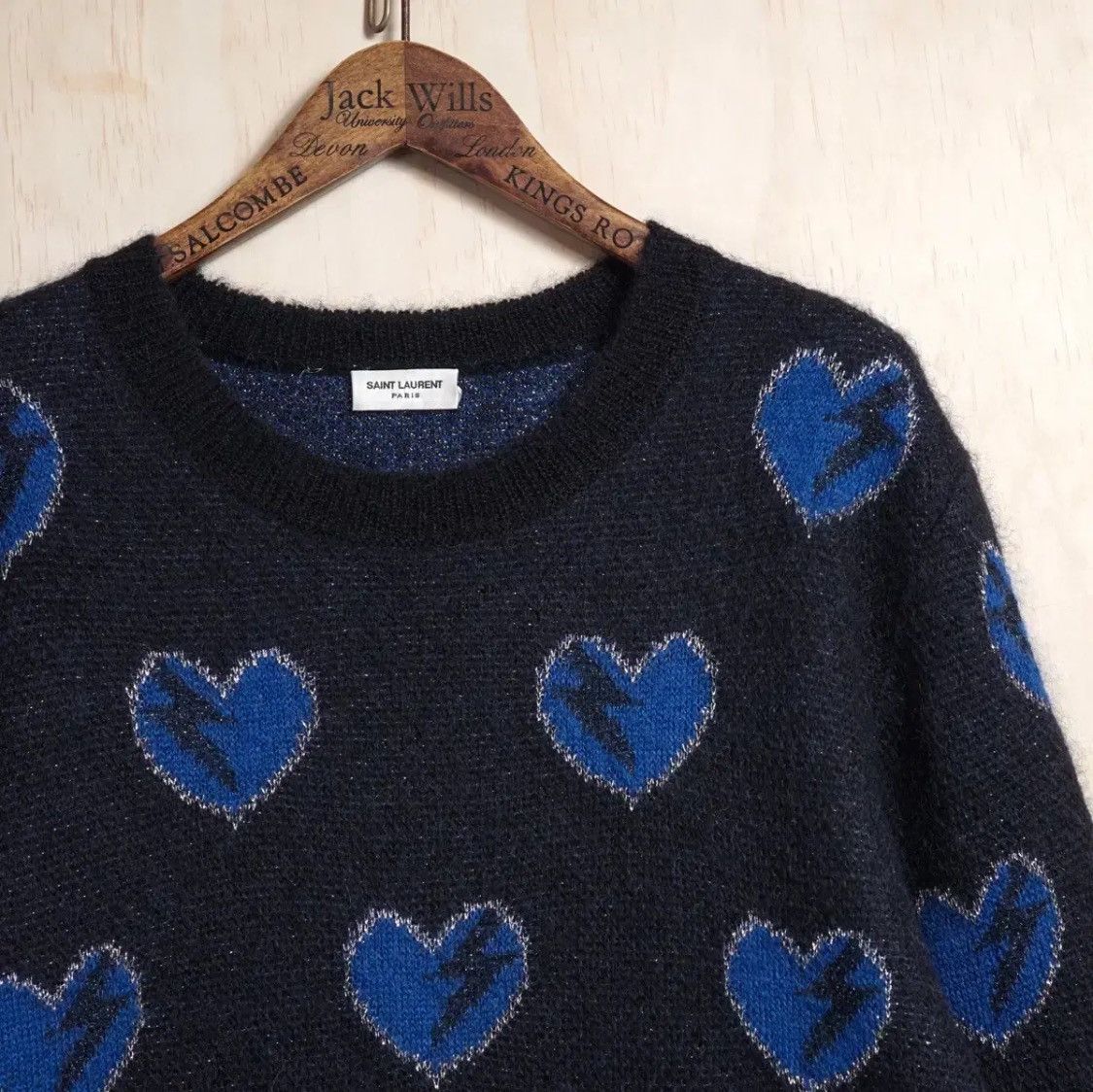 Saint Laurent Paris Saint Laurent Hedi Slimane Heart Lightening Knit Sweater Size US L / EU 52-54 / 3 - 4 Thumbnail