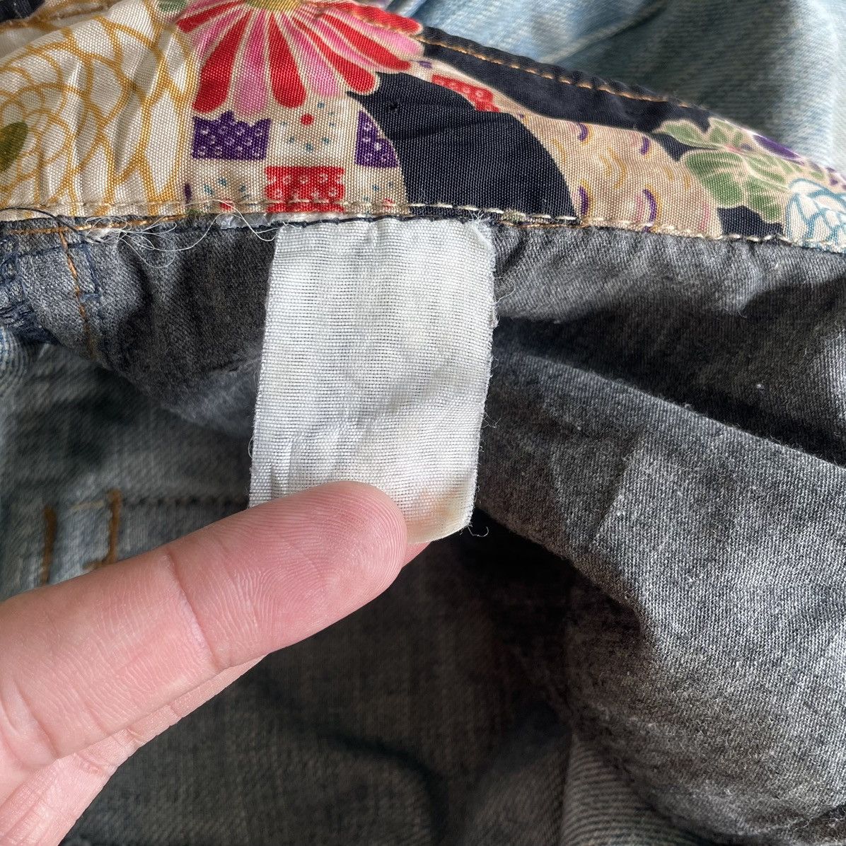 Kapital Y2k Japan Dominate Handcrafted Floral Sukajan Mudwash Jeans Size US 32 / EU 48 - 22 Thumbnail