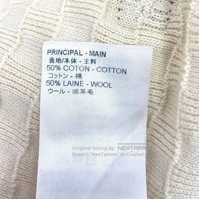 Louis Vuitton Louis Vuitton Cotton crewneck long-sleeve sweater in beige Size US M / EU 48-50 / 2 - 8 Thumbnail