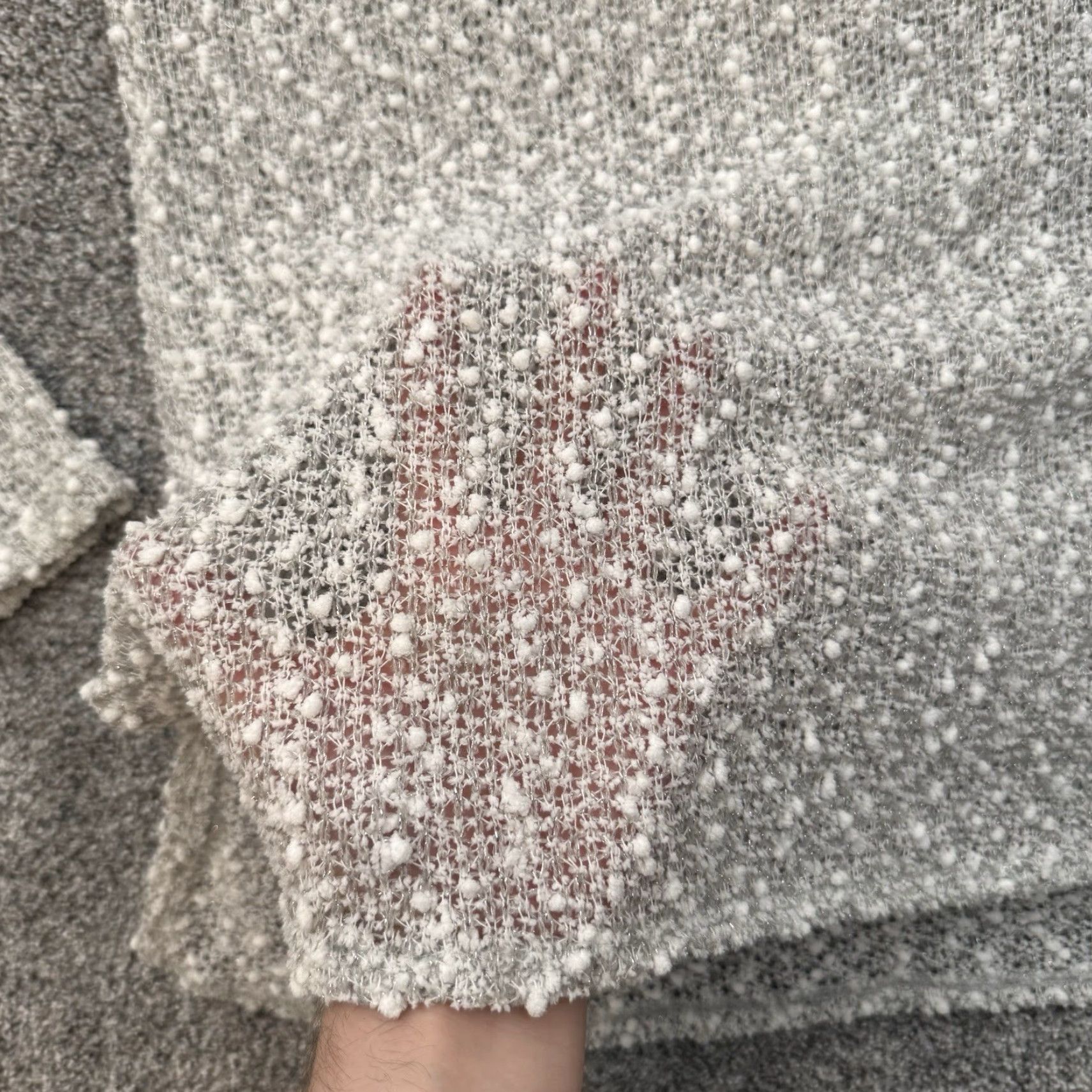 Vintage VINTAGE Aeropostale Women Popcorn Sweater Sz M Metallic Loose Knit Retro 90s Y2K Crew Neck Long Sleeve White Knit Pullover Casual Fall Winter Women Size S / US 4 / IT 40 - 4 Thumbnail