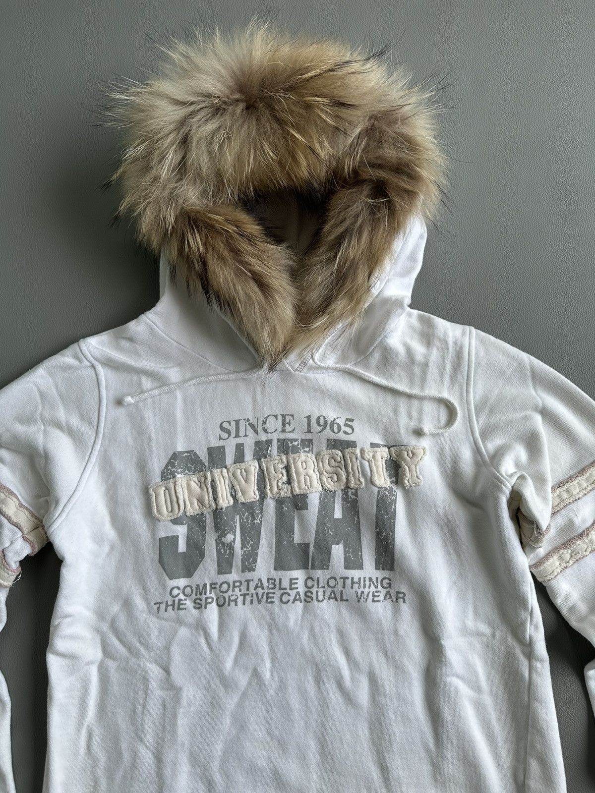 20471120 VINTAGE DISTRESSED FLEUR 2 BAR FUR HOODIE IFSIX LGB STYLE Size US M / EU 48-50 / 2 - 3 Thumbnail