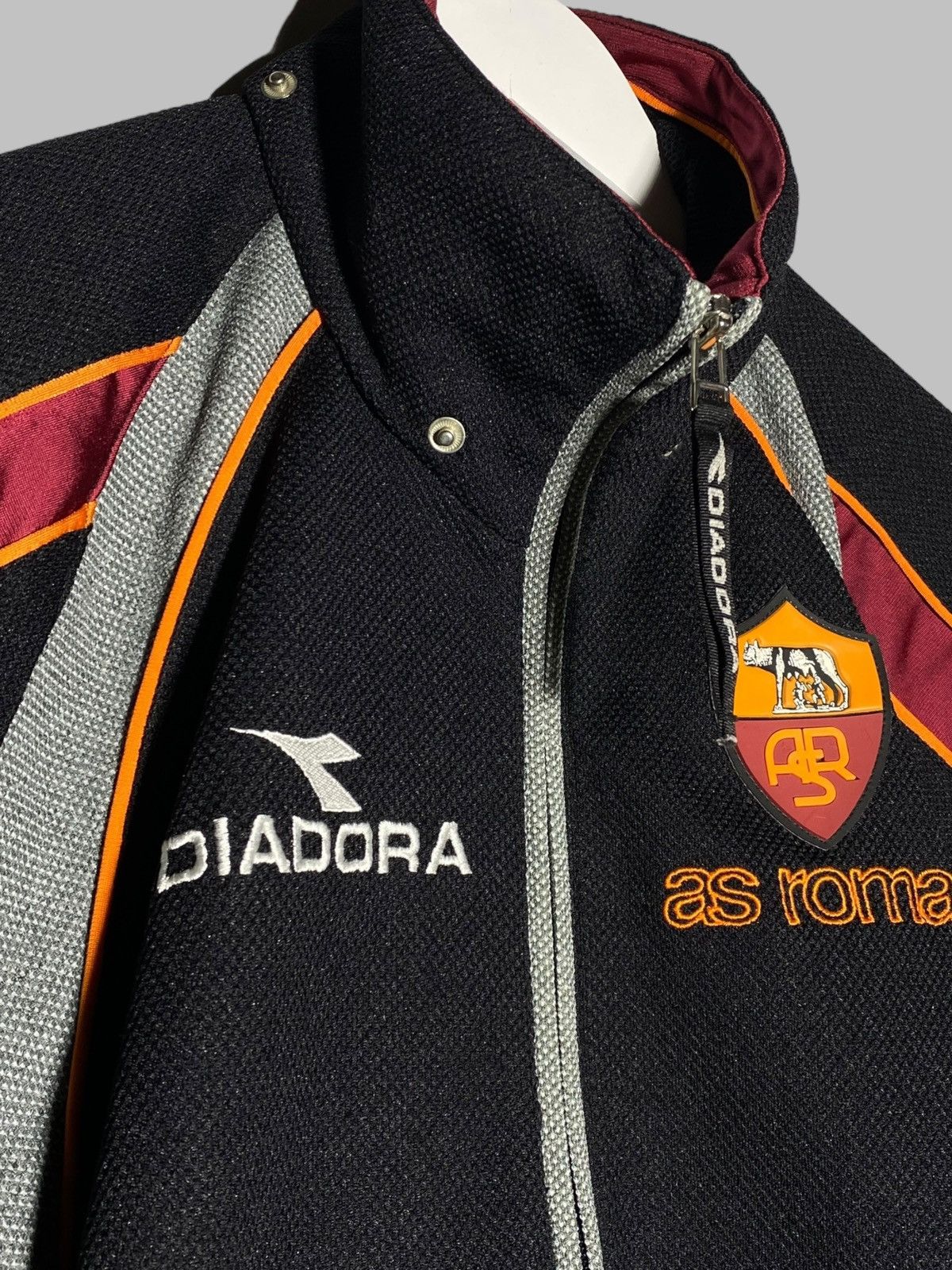 Diadora × Vintage Vintage 90s AS Roma Diadora Full Zip Top Stylish Sportwear Size US S / EU 44-46 / 1 - 4 Thumbnail