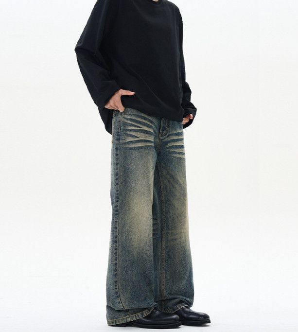 Vintage High street retro baggy distressed loose straight jeans Size US 32 / EU 48 - 3 Thumbnail