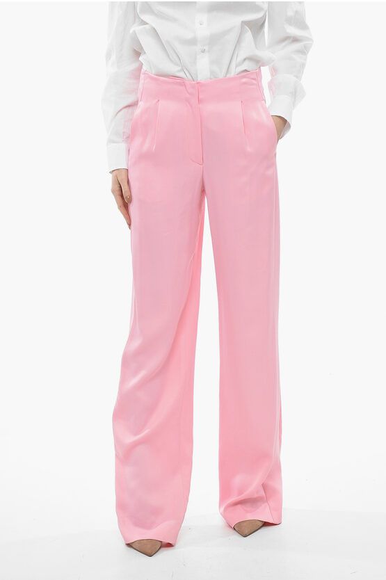 og1mm0724 Single Pleated Palazzo Pants in Pink