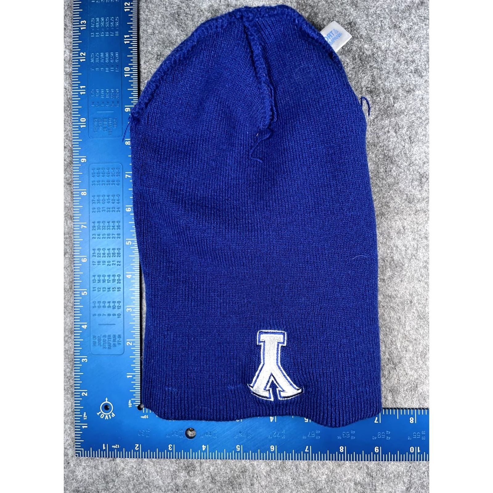 Port & Company Port & Company Beanie Hat Mens One Size Blue Y Logo Knit Winter Stretch Solid Acrylic Size ONE SIZE - 5 Thumbnail