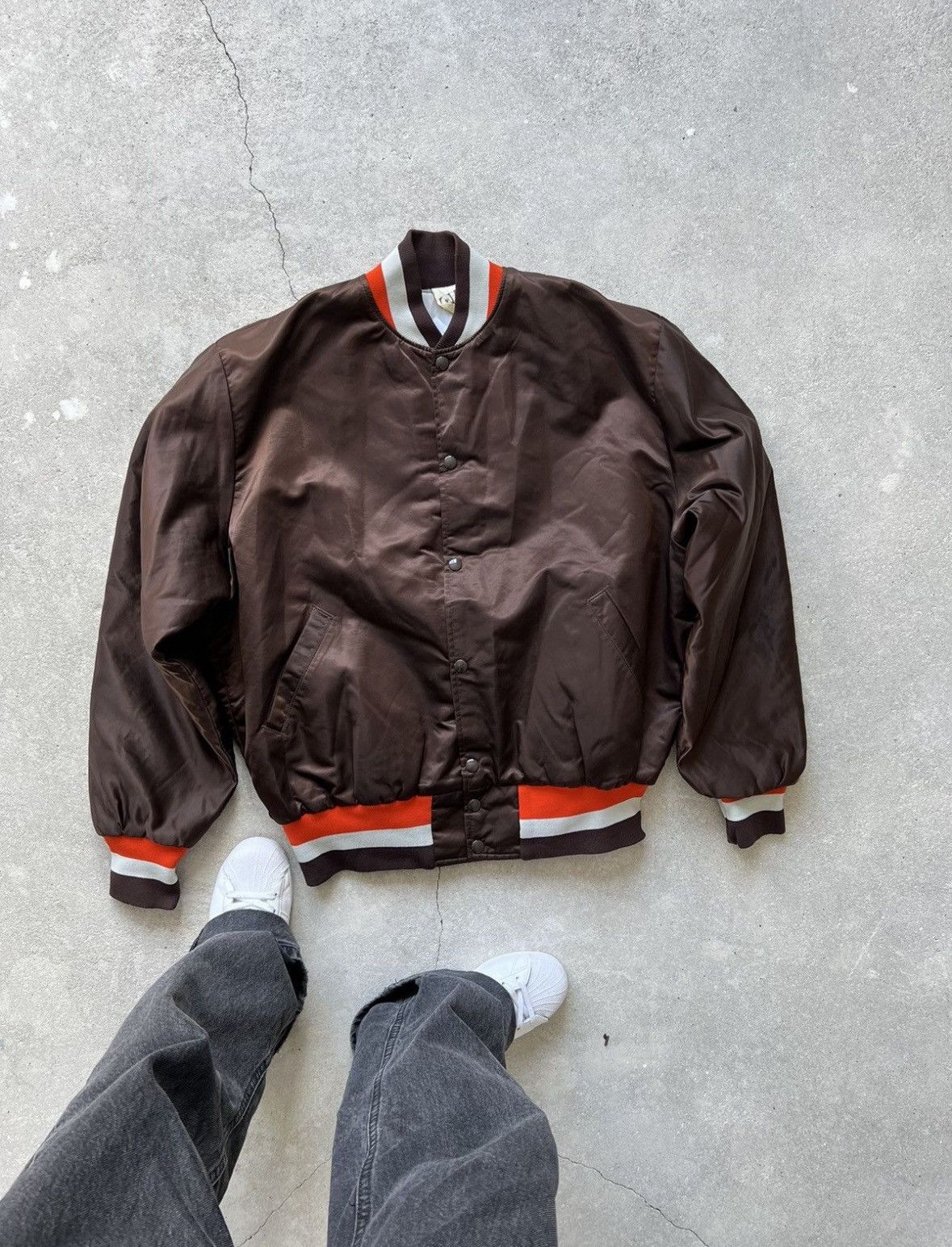 Vintage Vintage Browns Varsity Bomber Jacket Size US L / EU 52-54 / 3 - 4 Thumbnail