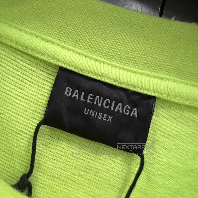 Balenciaga Balenciaga Fluorescent Yellow Logo Printed Short Sleeve Size US XXS / EU 40 - 3 Thumbnail