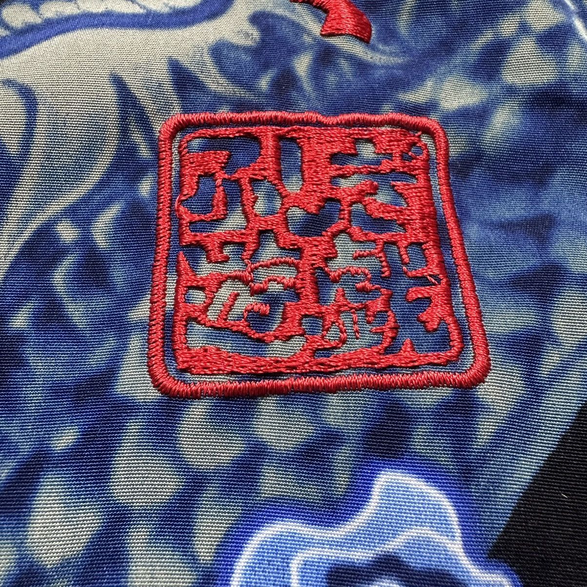 Taiga Vintage Y2K Taiga Asia Dragon Blue Flames Short Sleeve Shirt Size US XL / EU 56 / 4 - 3 Thumbnail