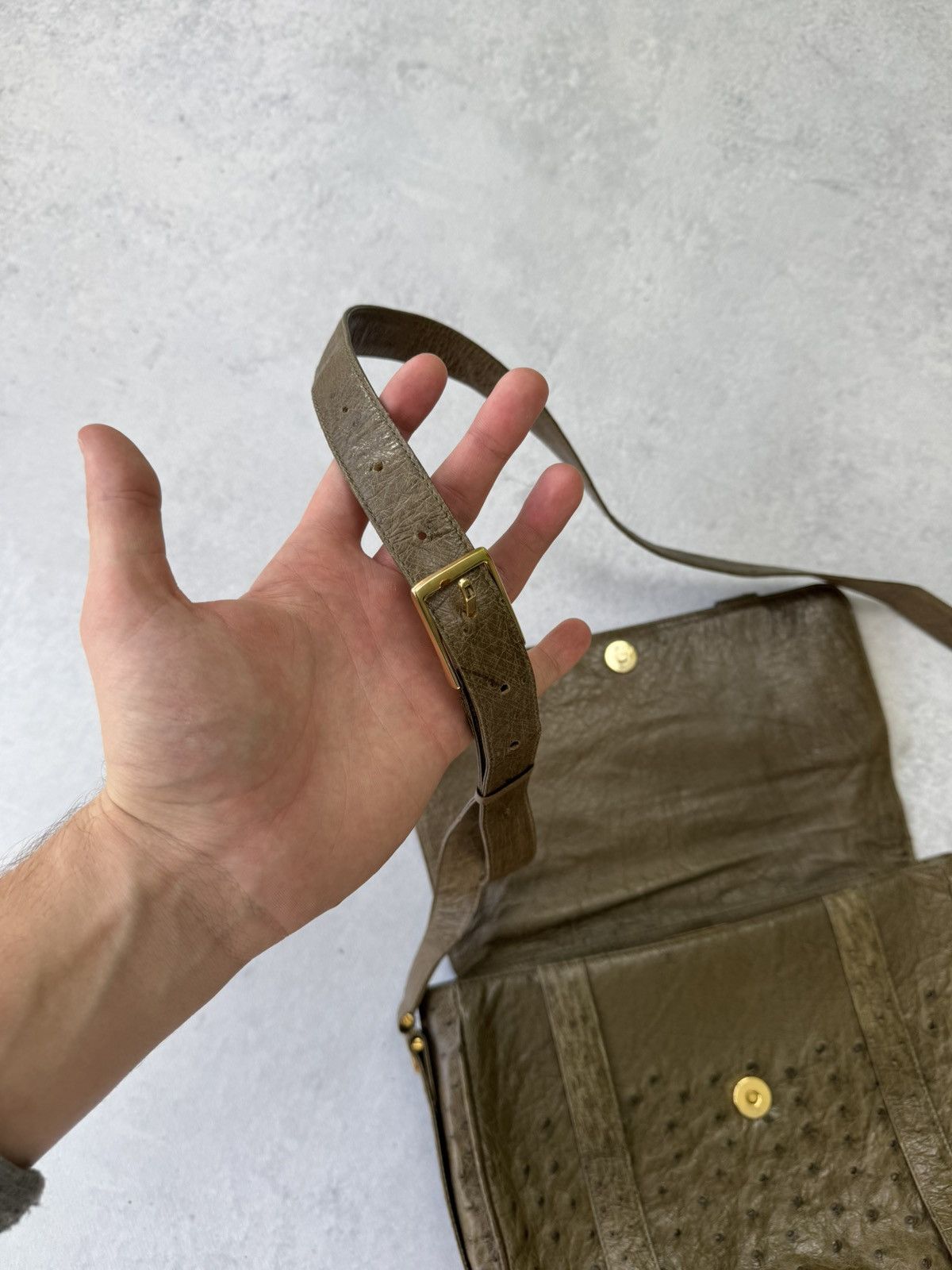 Vintage Rare Vintage 70-80s French Ostrich Leather Bag Size ONE SIZE - 5 Thumbnail