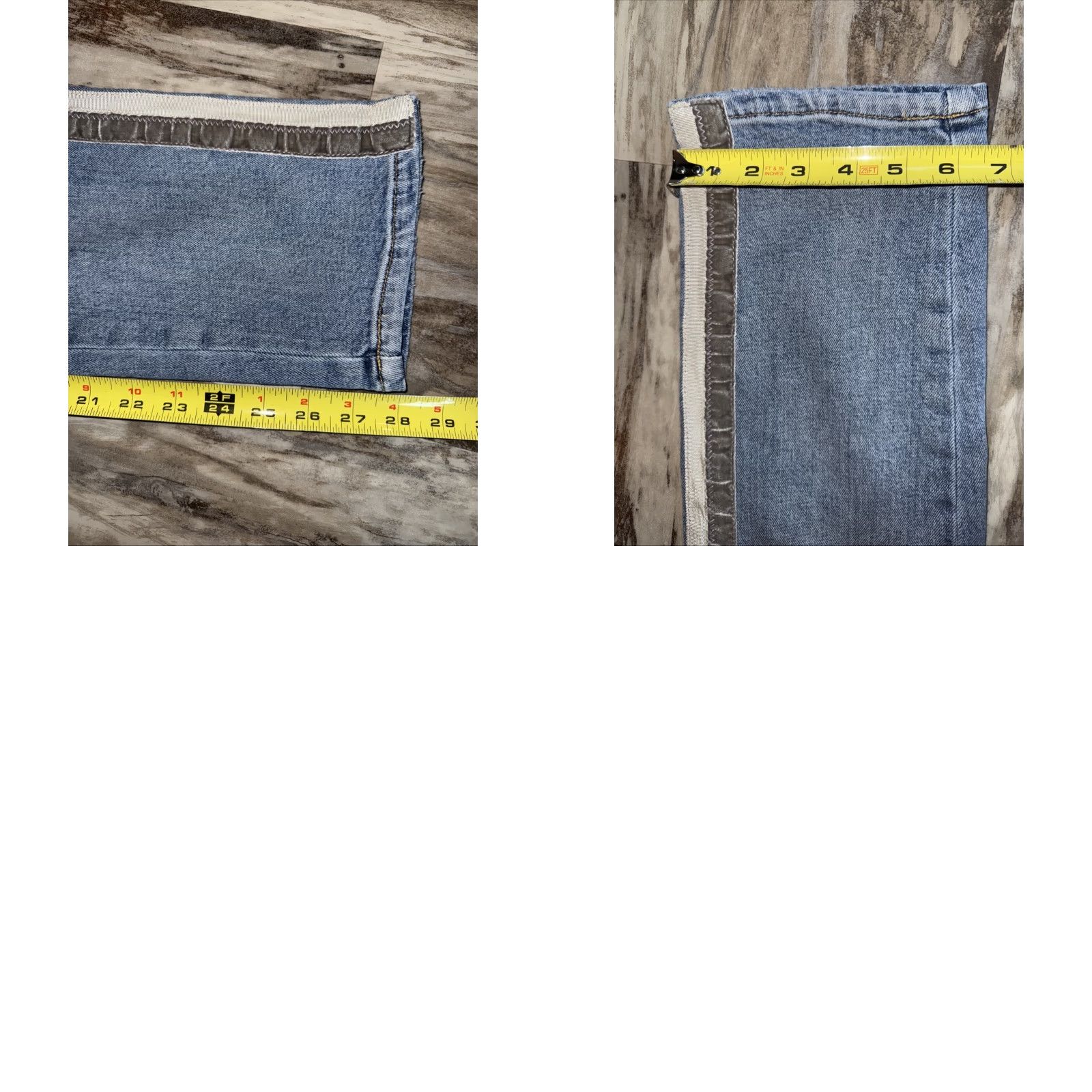 Anthropologie VINTAGE Anthropology Pilcro Slim Boyfriend Jeans Women’s Blue Distressed Side Ribbons 27 Size 24" / US 00 / IT 34 - 10 Thumbnail