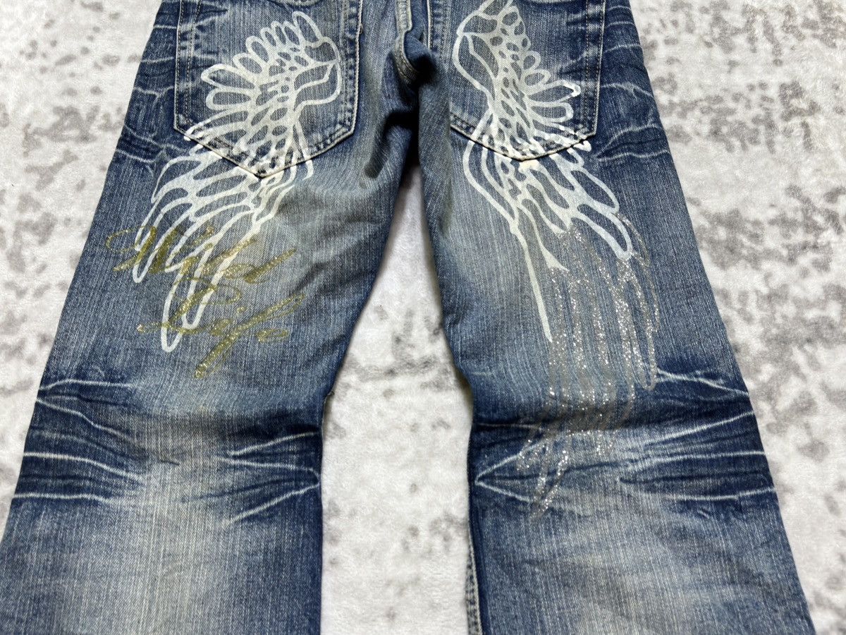 Vintage Vintage Wild Life Angel Wing Flared Y2K Denim Jeans Size US 29 - 12 Thumbnail
