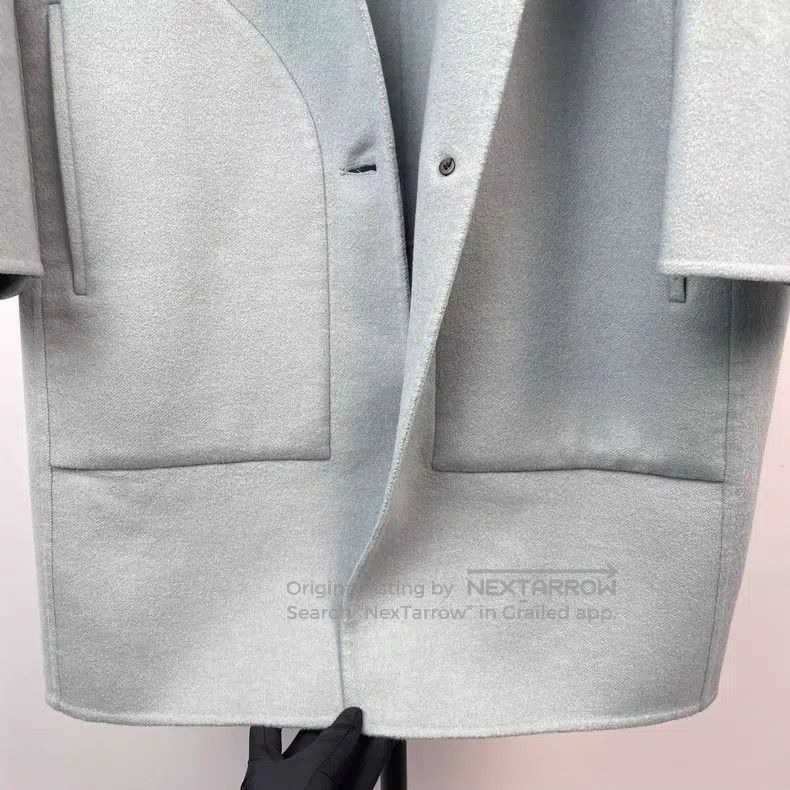 Hermes Hermes Light Blue Double-Faced Cashmere and Wool Coat with Size XXS / US 00 / IT 34 - 6 Thumbnail