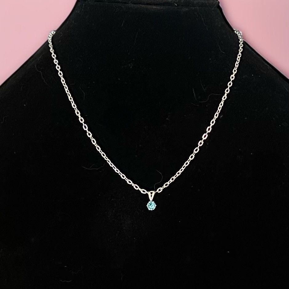 Other Silver tone aquamarine pendant necklace Size ONE SIZE - 1 Thumbnail