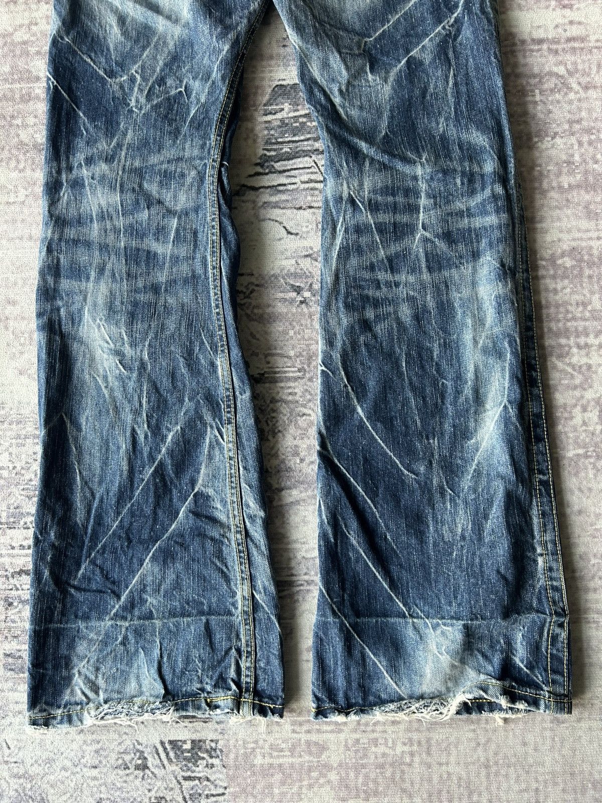 Tornado Mart Blue Way Flared Asidwash Jeans Size US 32 / EU 48 - 9 Thumbnail