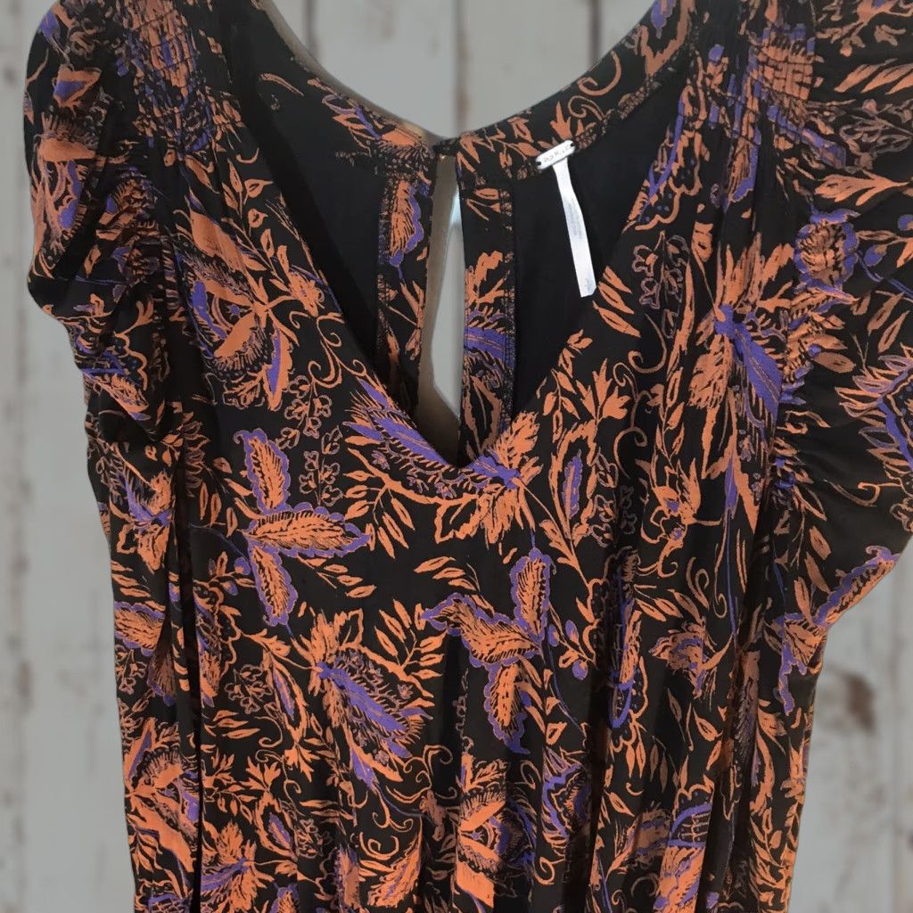 Free People Free People Multicolor Floral Ruffle Asymmetrical Dress Womens Size S, Long Sleeve, Fit & Flare, Lightweight, Casual Party Size S / US 4 / IT 40 - 1 Thumbnail