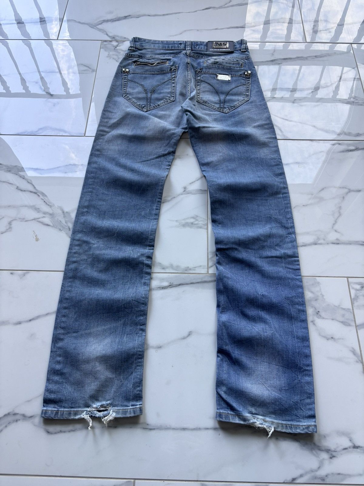 Dolce & Gabbana Vintage Y2K Dolce Gabbana Jeans 00’s Big Logo Washed Denim Size US 29 - 3 Thumbnail