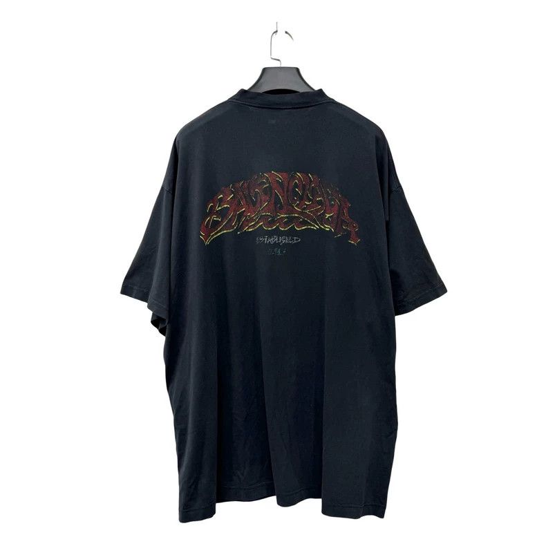 Balenciaga Balenciaga Flame printed logo short sleeves Size US XL / EU 56 / 4 - 2 Thumbnail