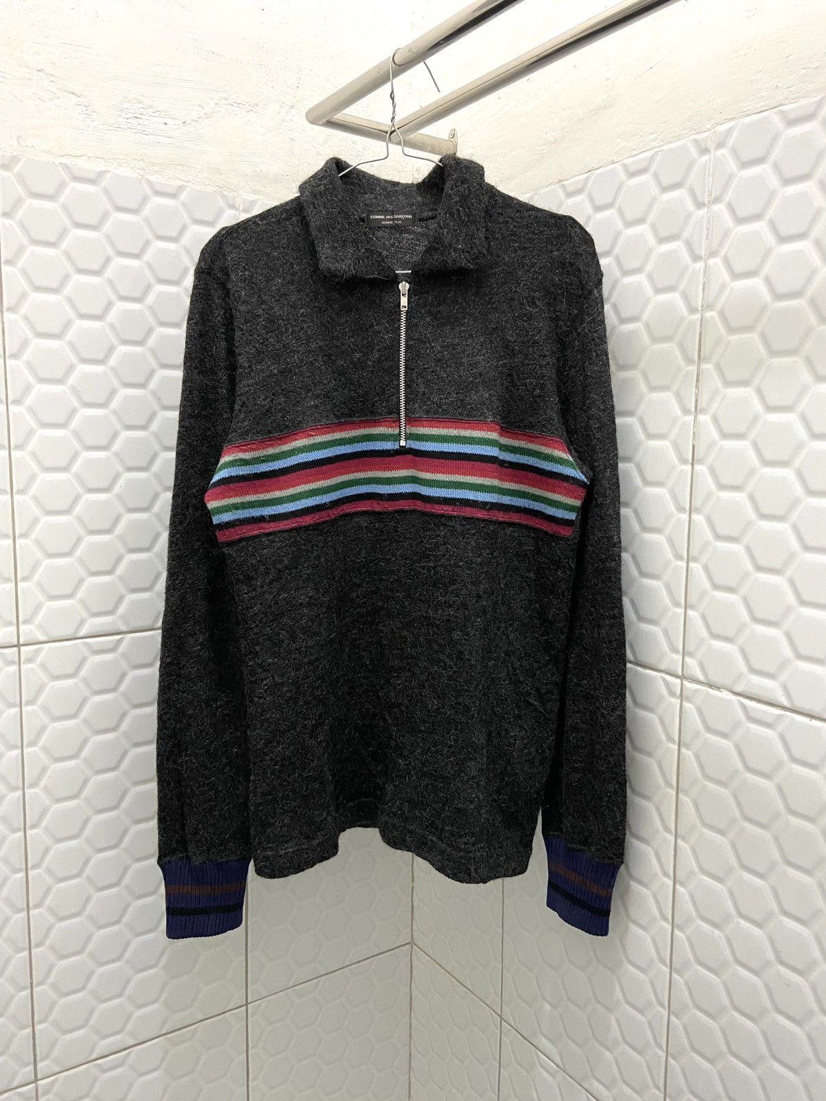 Comme des Garcons Homme Comme Des Garcons Alpaca Half-Zip Sweater Size US M / EU 48-50 / 2 - 1 Thumbnail