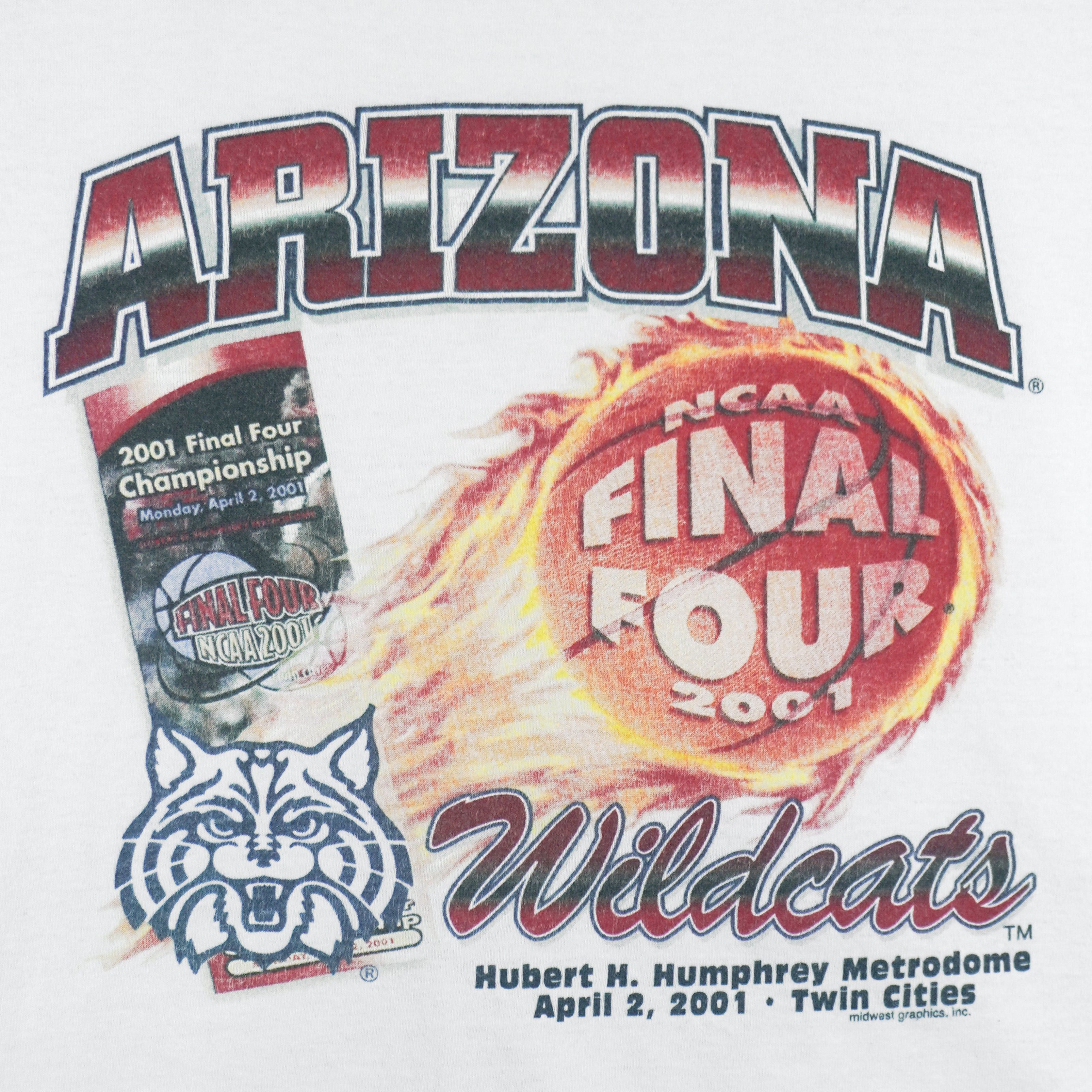 Gildan NCAA - Arizona Wildcats Final Four Championship T-Shirt 2001 Size US XXL / EU 58 / 5 - 3 Thumbnail
