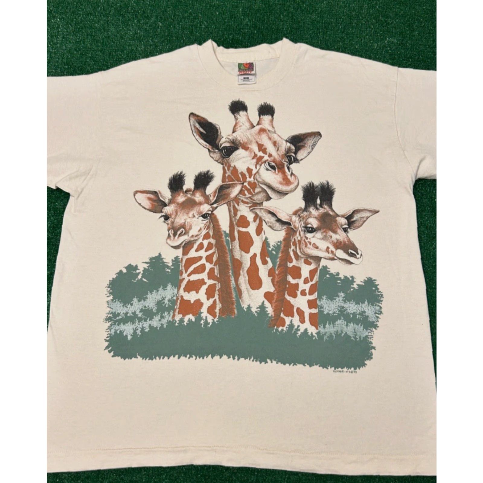 Vintage VINTAGE 90s Giraffe Nature Wild Life Animals Art 1993 VTG Shirt Mens Size XL Size US XL / EU 56 / 4 - 4 Thumbnail