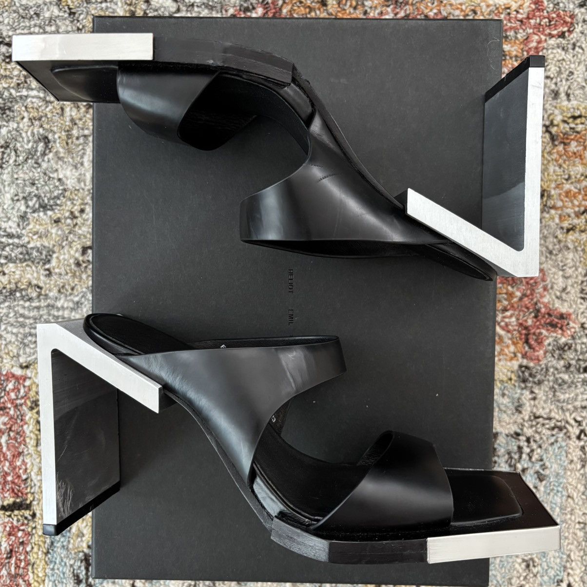 Heliot Emil 100mm Calf Leather Sandal stainless steel heel toe cap metal Size US 6 / IT 36 - 4 Thumbnail