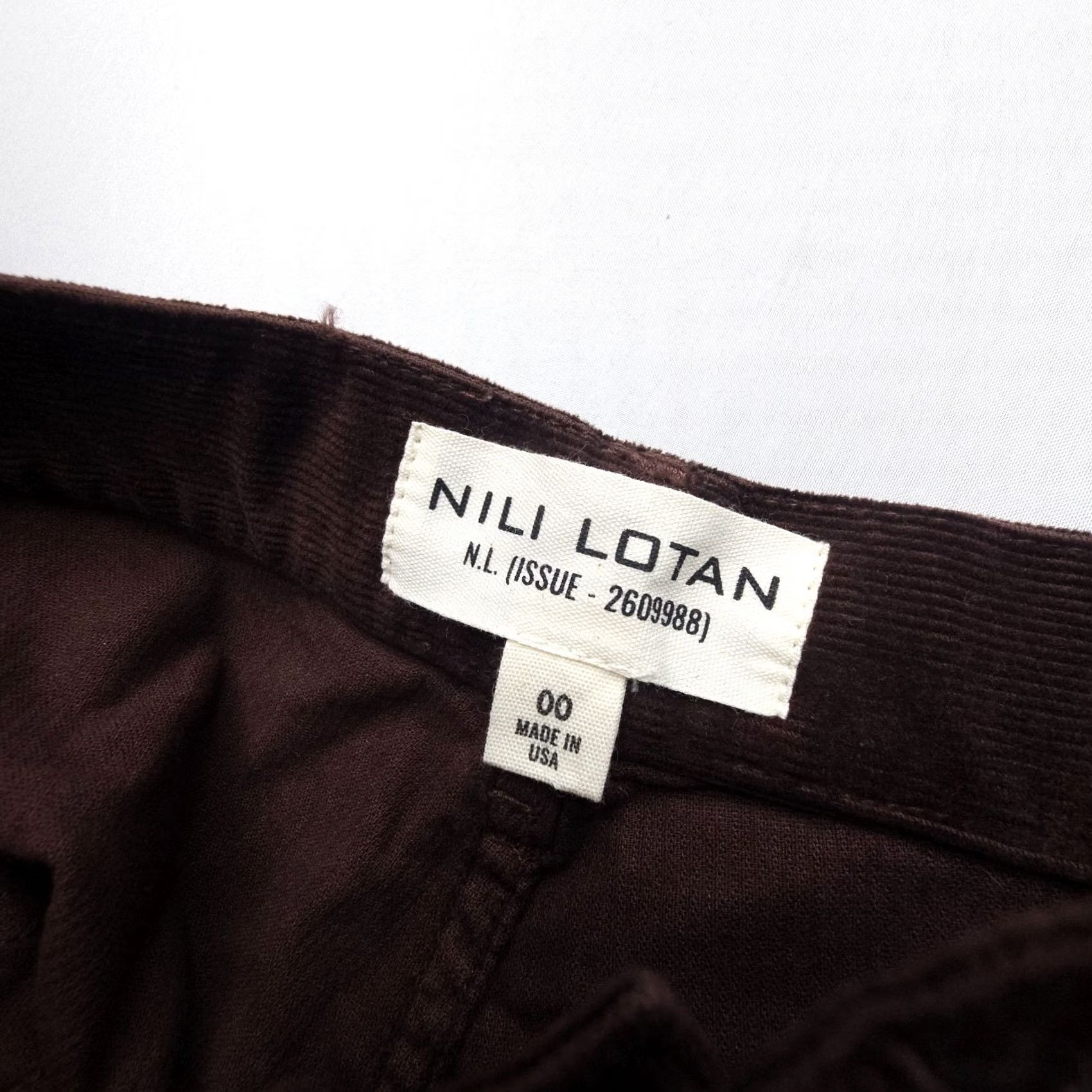 Nili Lotan Nili Lotan Shon Pants Womens 00 Espresso Corduroy High Rise Wide-Leg EUC Brown Cotton Blend Regular 26in Inseam Fashion Pants Womens Size 24" / US 00 / IT 34 - 3 Thumbnail