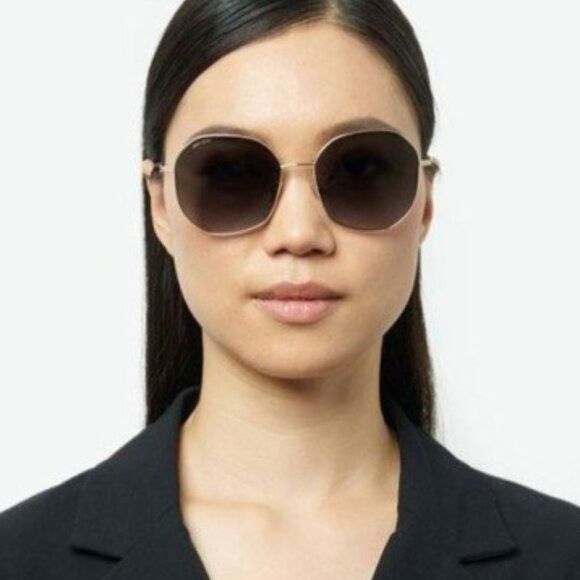 Jimmy Choo Jimmy Choo ASTRA/F/SK 0000 HA Sunglasses Gold Geometric Size ONE SIZE - 3 Thumbnail