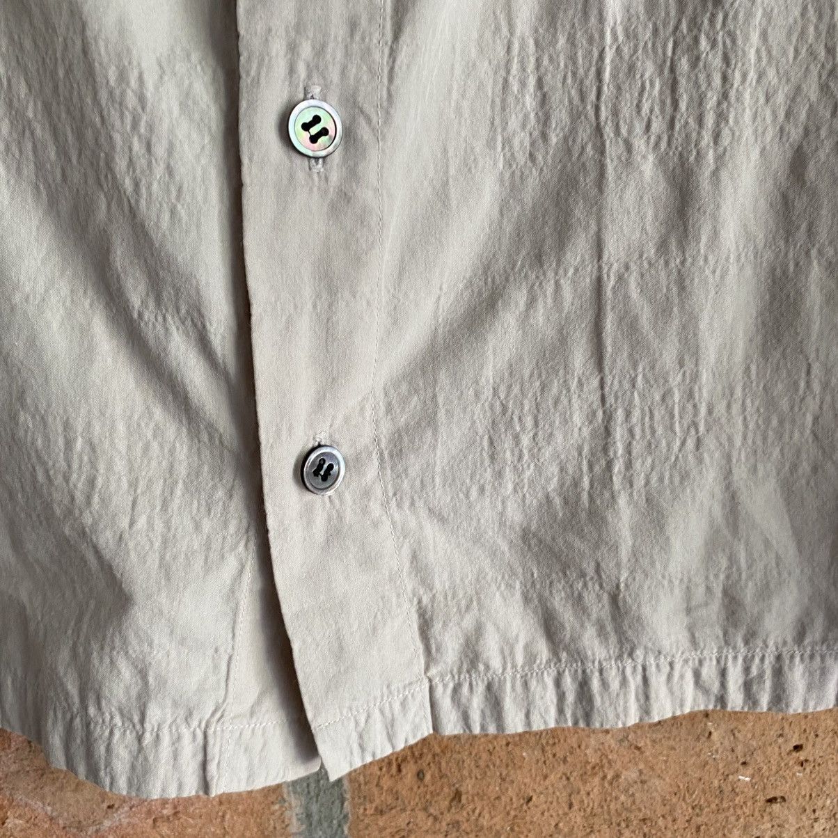 Issey Miyake Plantation Beige Button-Up Shirt with High Neck Size M / US 6-8 / IT 42-44 - 13 Thumbnail