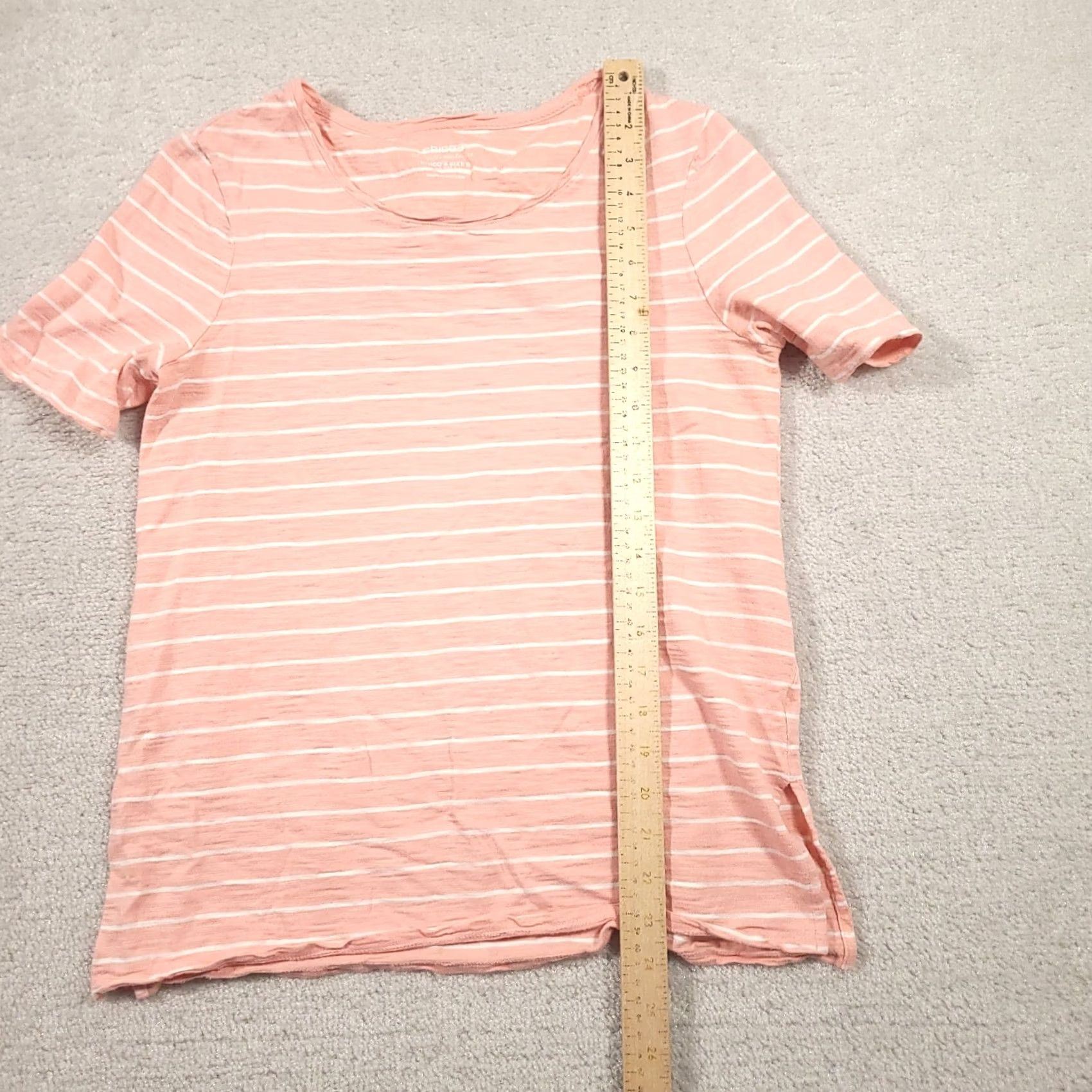 Vintage Chico's Top Womens Small Pink The Ultimate Tee Short Sleeve Stripe Size S / US 4 / IT 40 - 5 Thumbnail