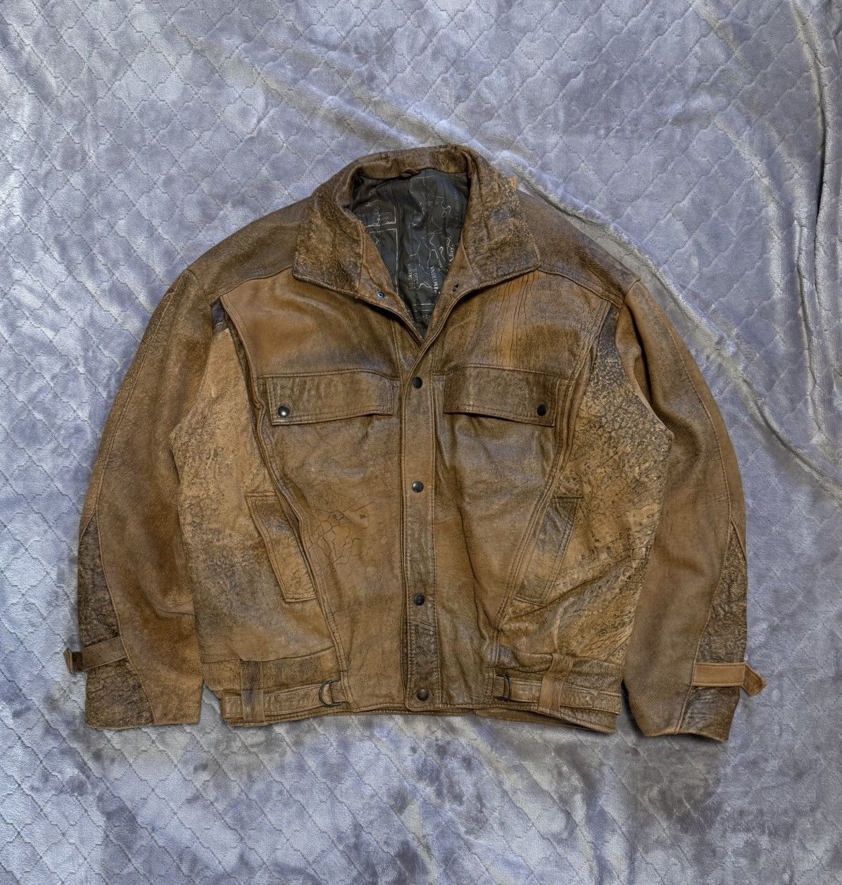 Vintage Vintage 1990s Avantgarde Leather Jacket Made in England Size US XL / EU 56 / 4 - 10 Thumbnail