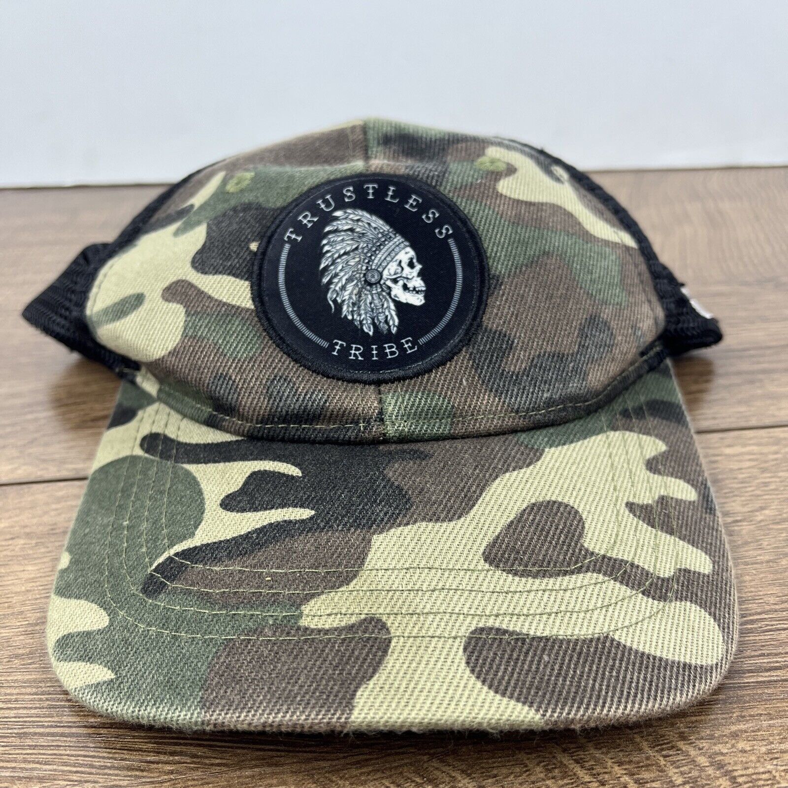 Other Trustless Tribe Hat Green Camo Hat Adjustable Adult Size Hat Size ONE SIZE - 2 Thumbnail