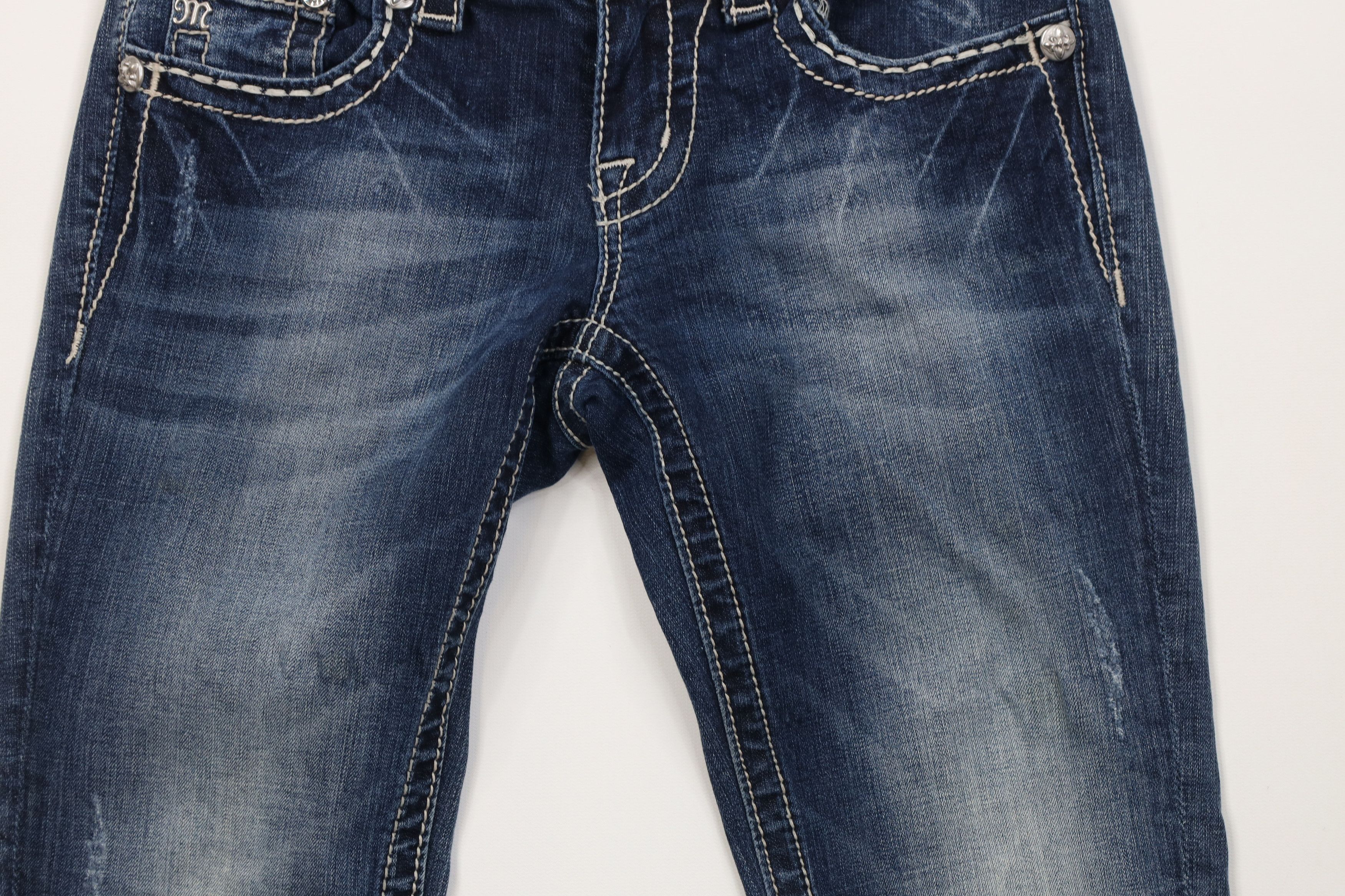 Miss Me Miss Me Bling Jeweled Signature Skinny Cropped Jeans Blue Size 25" / US 0 / IT 36 - 3 Thumbnail