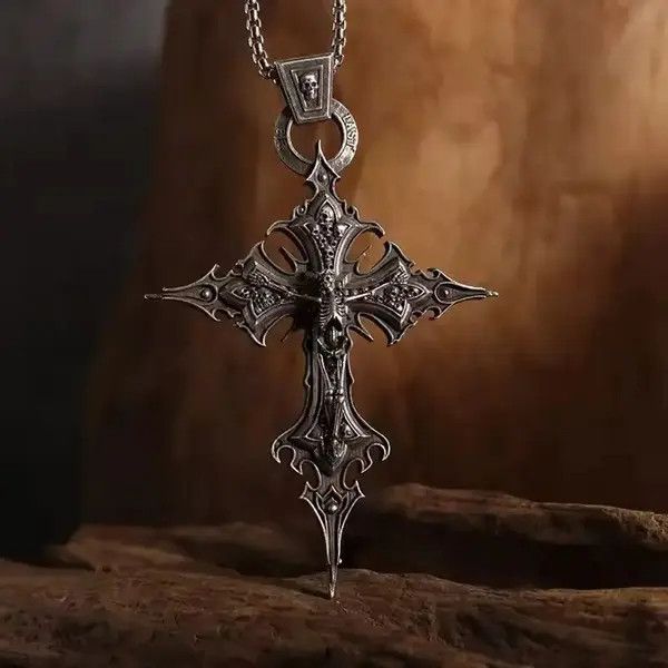 VIBE Gothic Skeleton Cross Necklace Size ONE SIZE - 2 Thumbnail