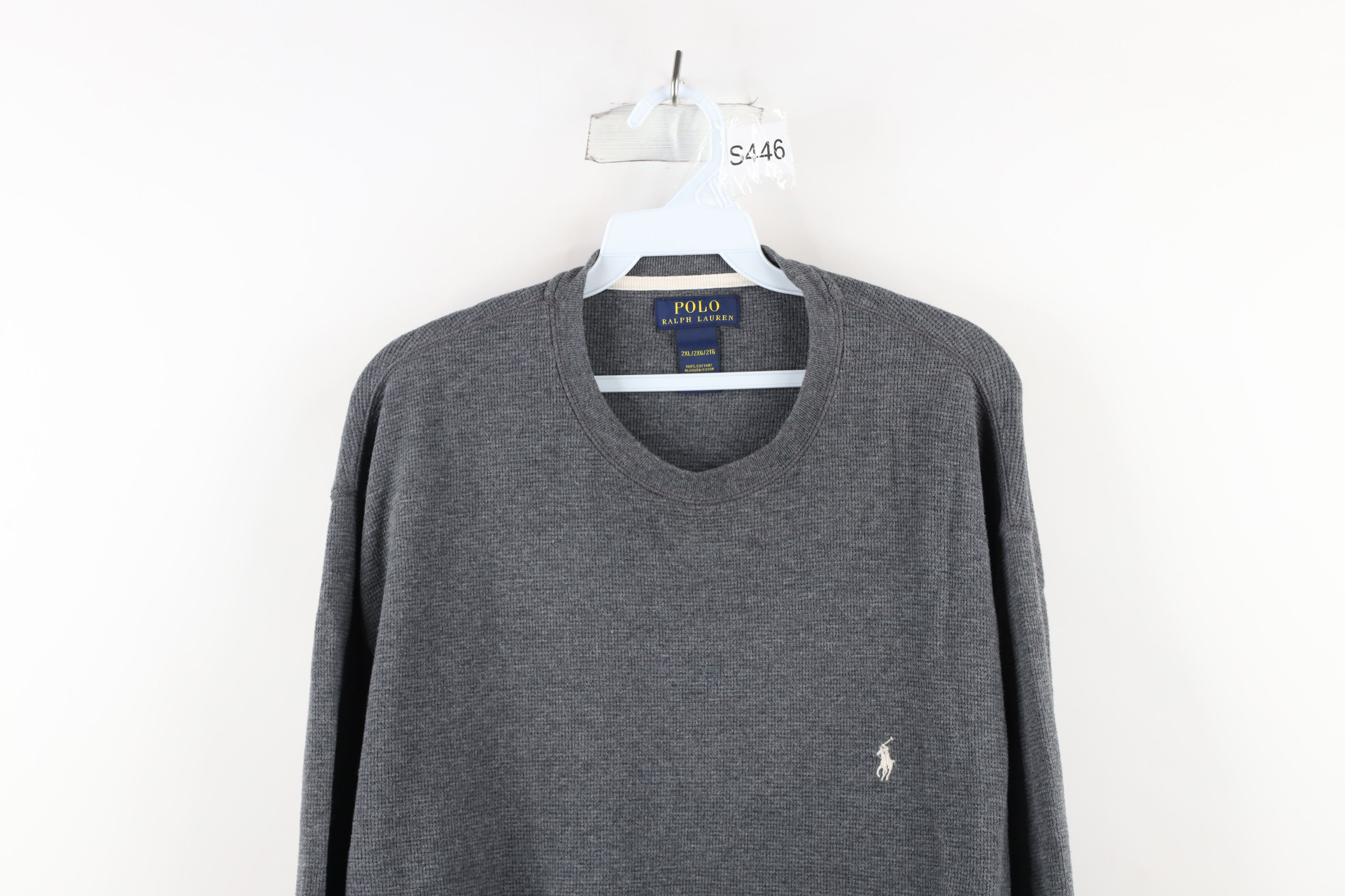 Ralph Lauren Vintage Ralph Lauren Waffle Knit Long Sleeve T-Shirt Gray Size US XXL / EU 58 / 5 - 2 Thumbnail