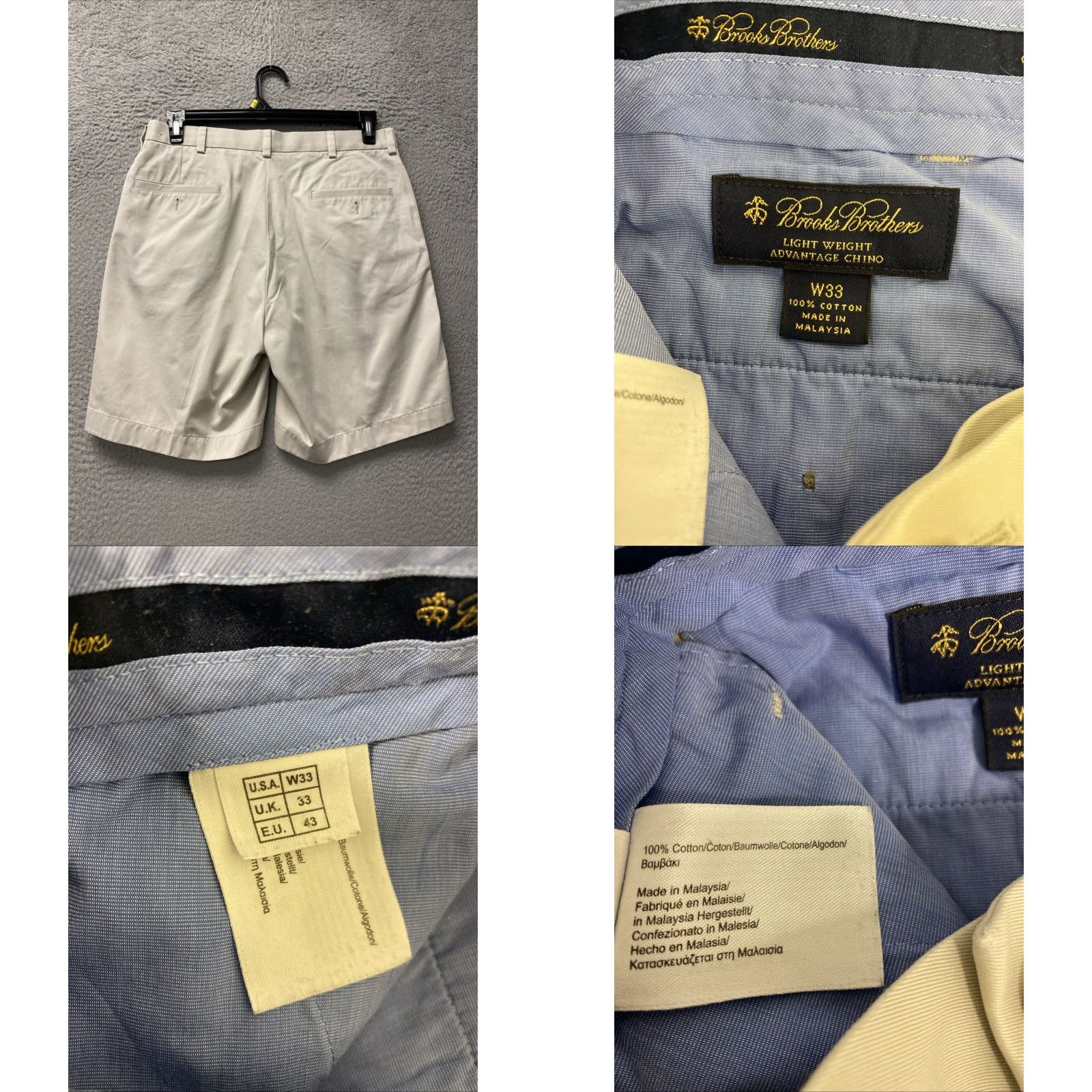 Brooks Brothers Brooks Brothers Khaki Chino Shorts 33 Beige Pleated Casual Mens Size US 33 - 8 Thumbnail