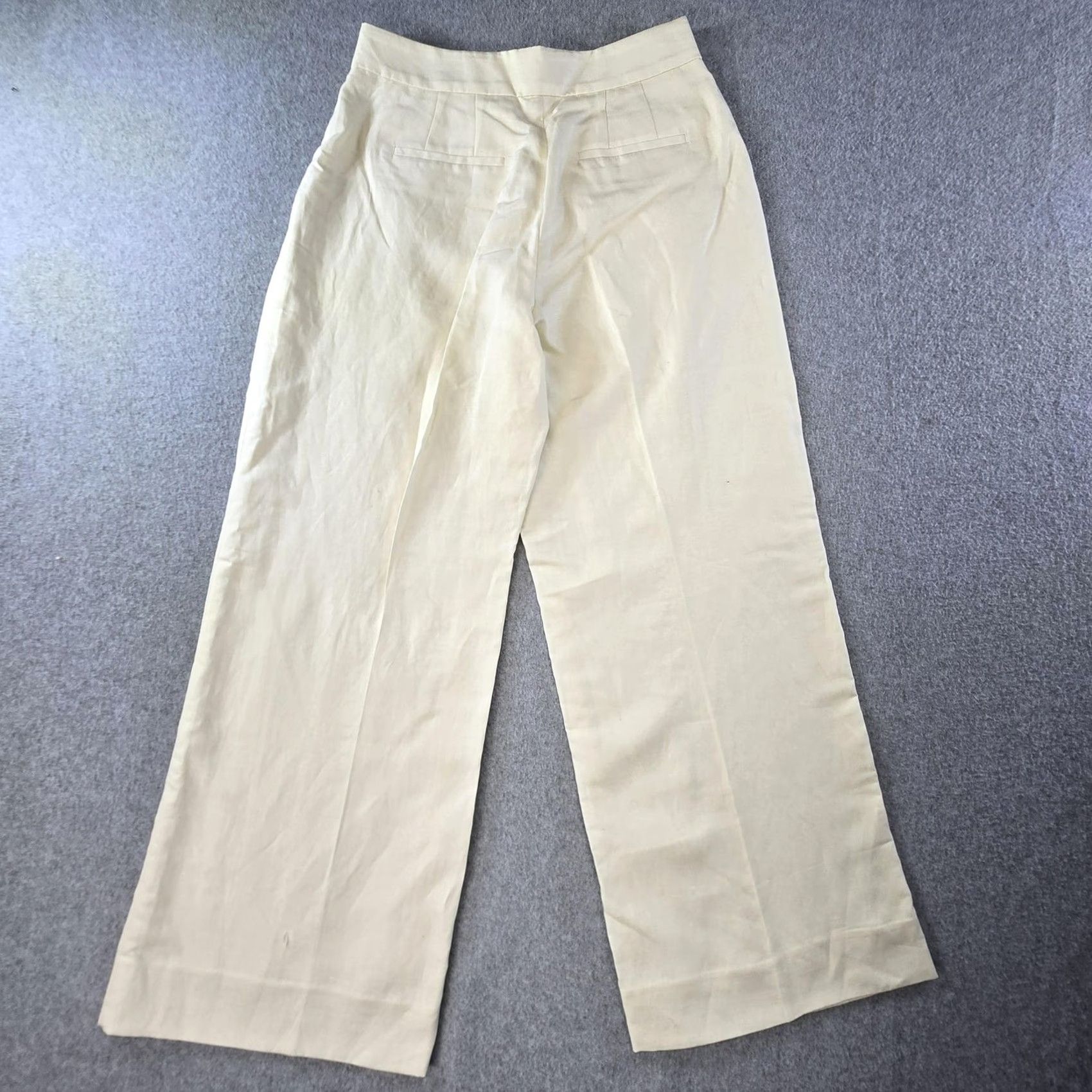 Banana Republic VINTAGE: No Banana Republic Pants Womens 6 Petite White Wide-Leg Twill Pleated Lined Size 28" / US 6 / IT 42 - 7 Thumbnail