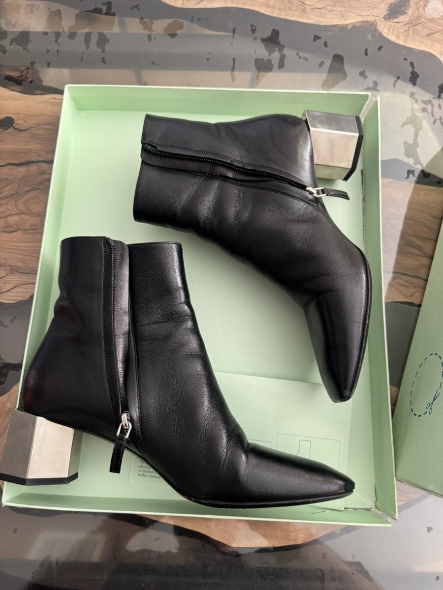 Off-White Off-White Napa Hexnut Ankle Bootie Black Italian Leather Size US 8 / IT 38 - 3 Thumbnail