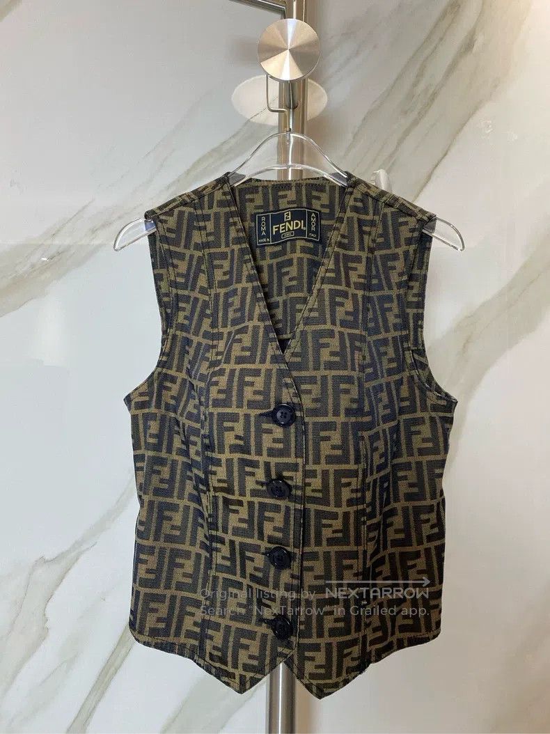 Fendi Fendi Vintage full print logo old flower vest Size XS / US 0-2 / IT 36-38 - 1 Thumbnail