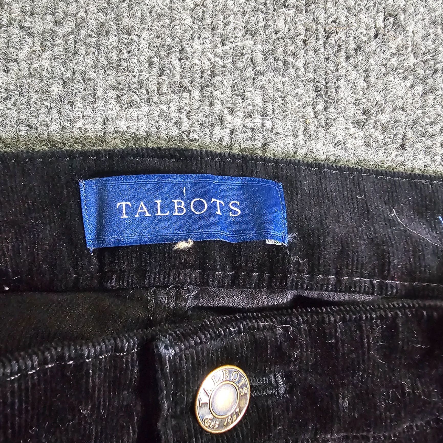 Talbots Talbots Pants Womens 12 Black Velour High Waist Straight Leg Stretch Casual Career Pants Size 24" / US 00 / IT 34 - 4 Thumbnail