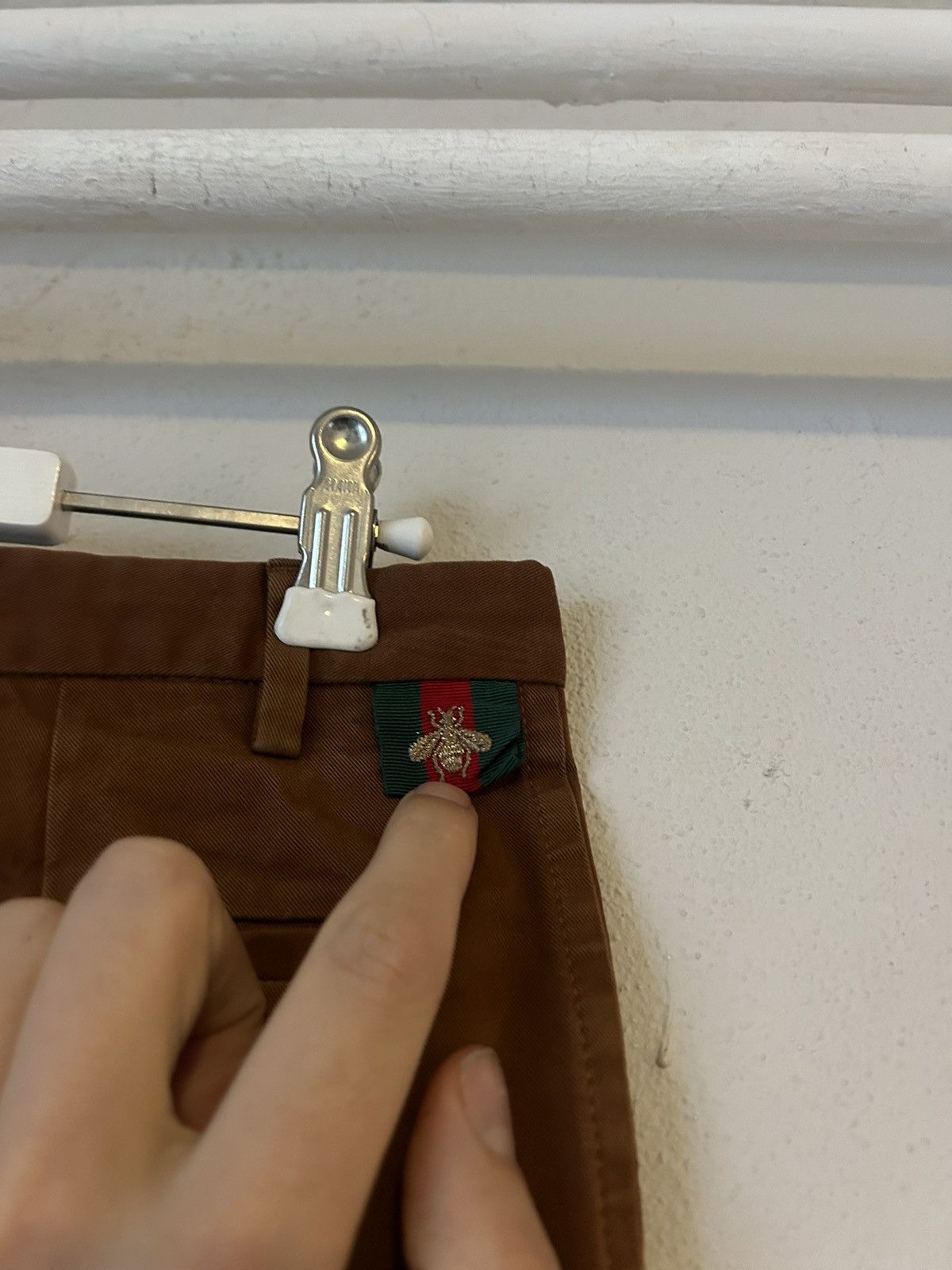 Gucci Gucci Brown Trousers with Embroidered Bee Detail - Size 46 Size US 30 / EU 46 - 9 Thumbnail