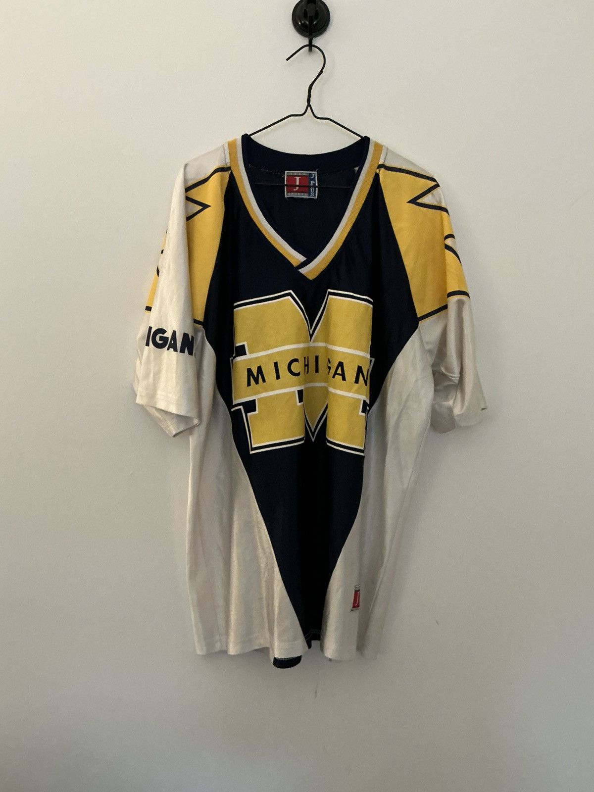 Vintage University of Michigan V-Neck Team Sports Jersey