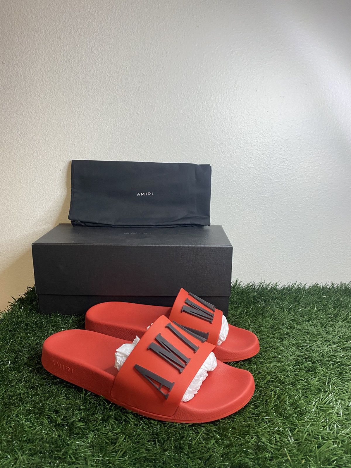Amiri Amiri Logo Slides ‘ Red ’ | BRAND NEW! Size US 9 / EU 42 - 2 Thumbnail