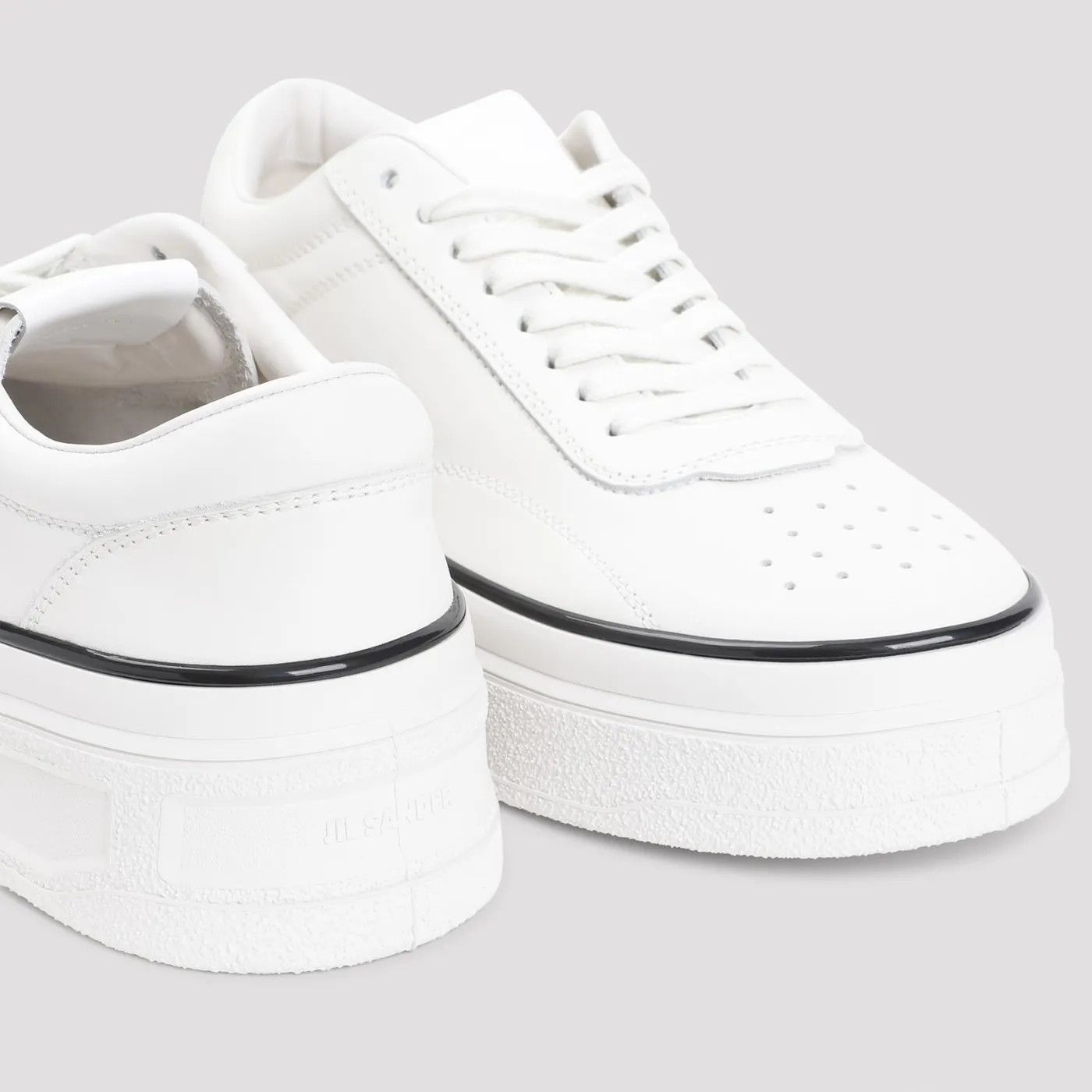 Jil Sander o1s22i1n1024 Leather Sneakers in White Size US 7 / EU 40 - 4 Thumbnail