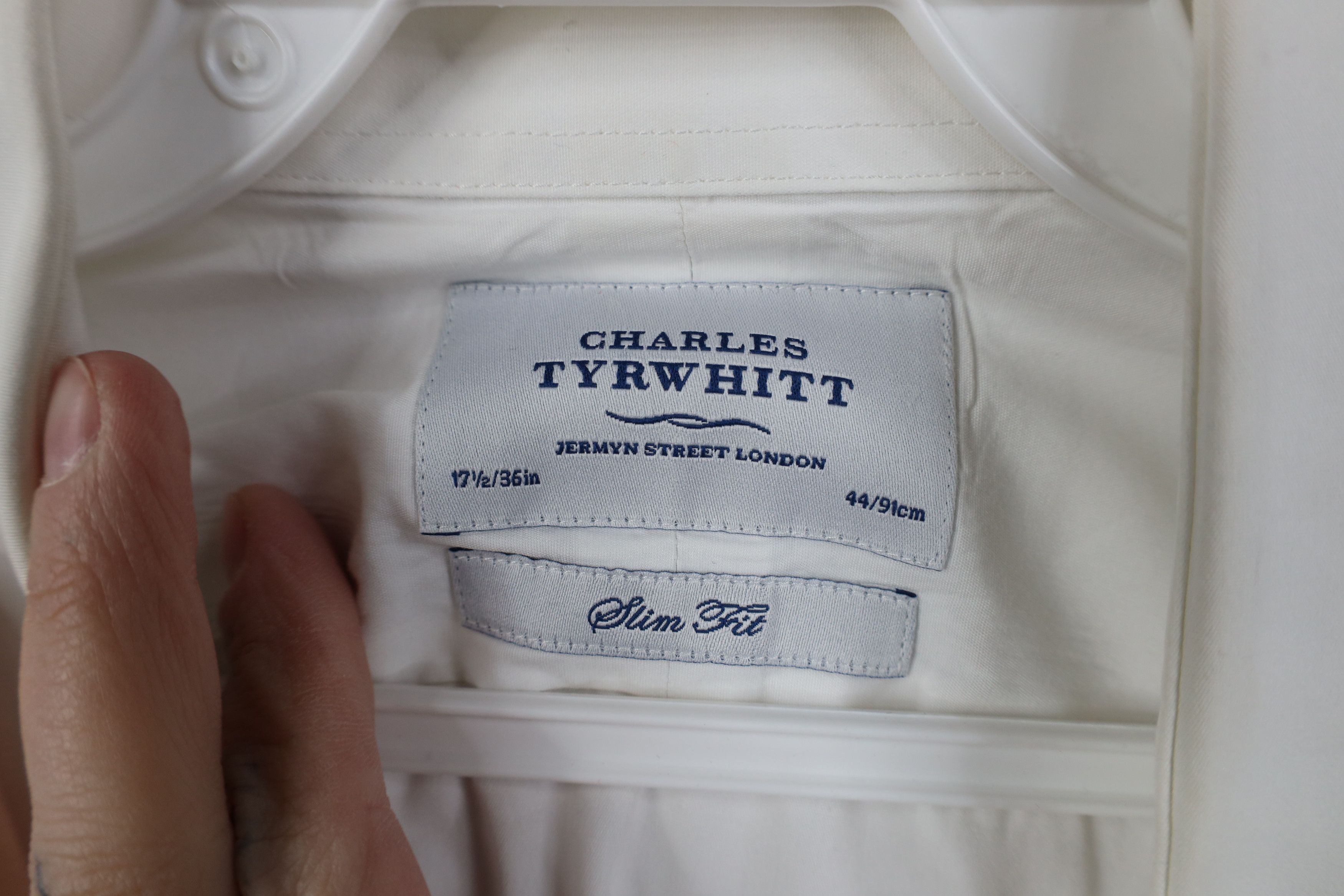 Vintage Charles Tyrwhitt Fit French Cuff Collared Dress Shirt White Size US M / EU 48-50 / 2 - 5 Thumbnail