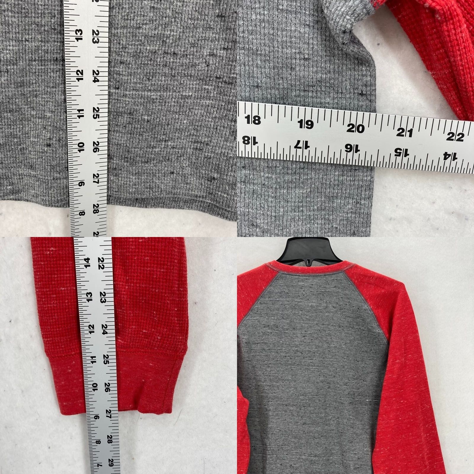 Vintage Sonoma Shirt Mens Large Gray Raglan Long Sleeve Thermal Henley Knit Cotton Blend Regular Fit Size US L / EU 52-54 / 3 - 8 Thumbnail