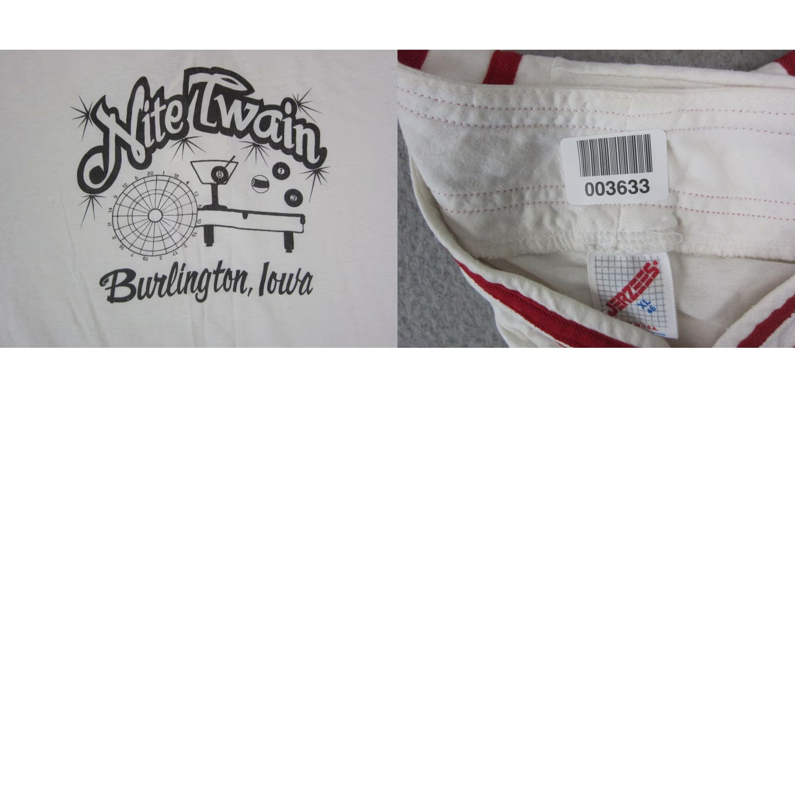 Jerzees Vintage Jerzees Jersey XL Extra Large White Burlington Iowa Baseball 90s Mens Size US XL / EU 56 / 4 - 9 Thumbnail