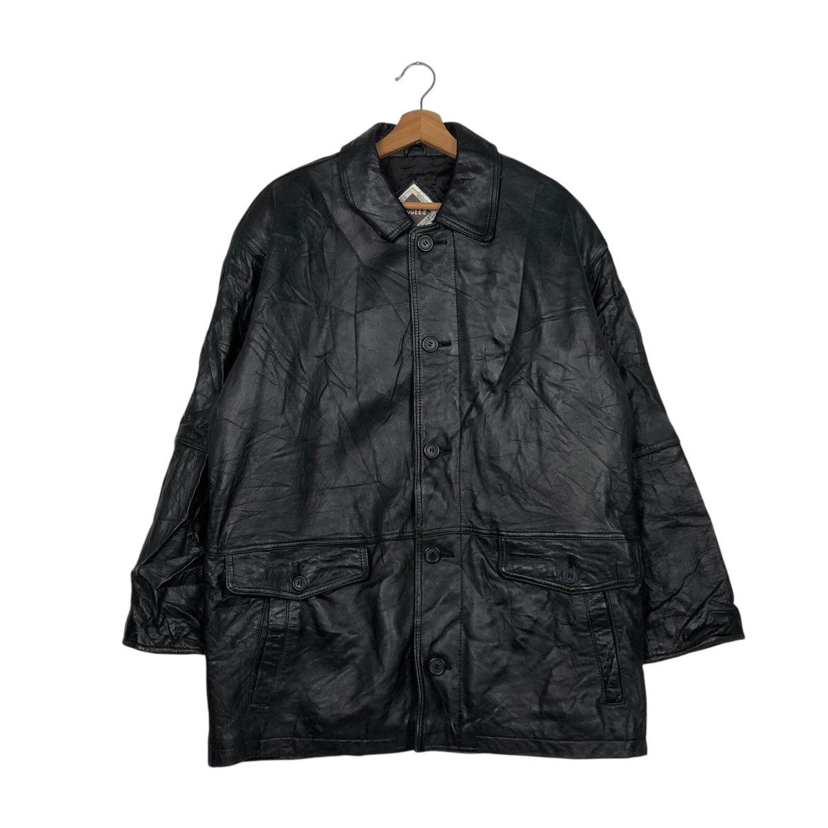 📌Vintage Biker Genuine Leather Jacket Lmogees Multi Pocket