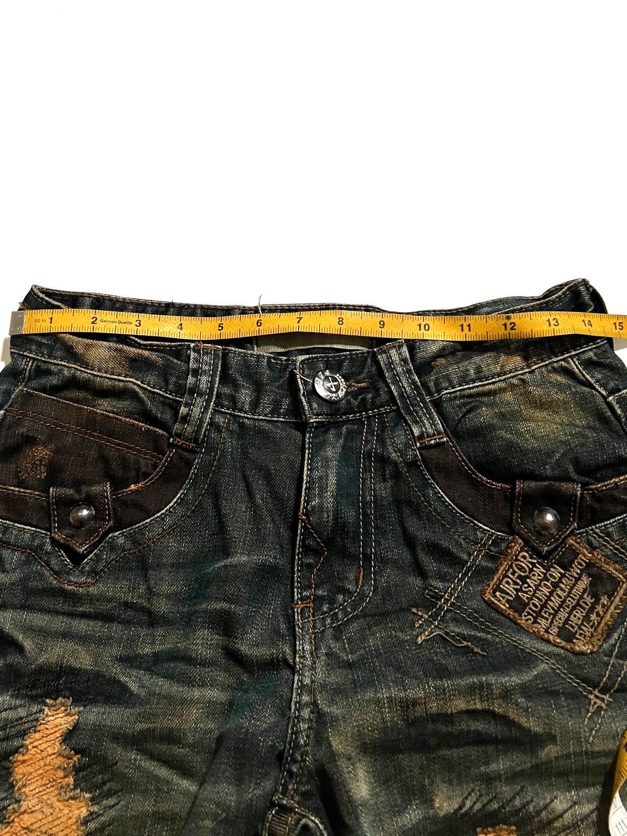 Japanese Brand Tokyo Boulevard Mud Wash Distressed Jeans Y2K Vkei Size US 29 - 12 Thumbnail